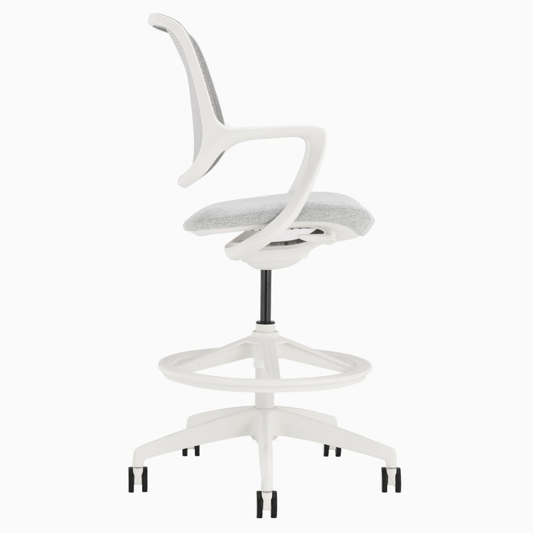 Minimalist design drafting chair in white
