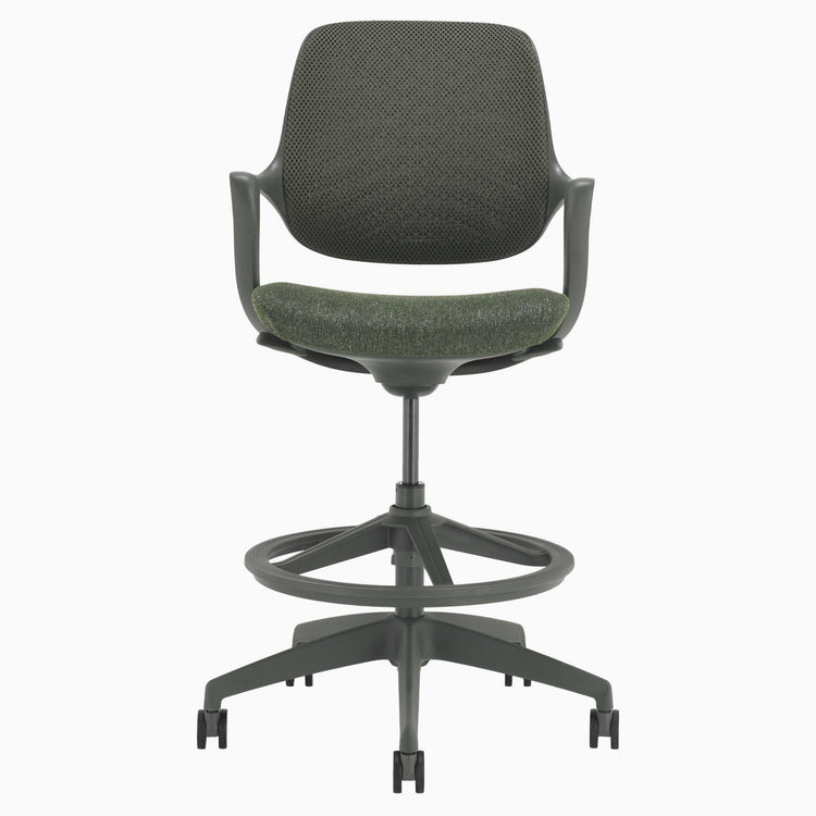 Low back chair with drafting kit in green