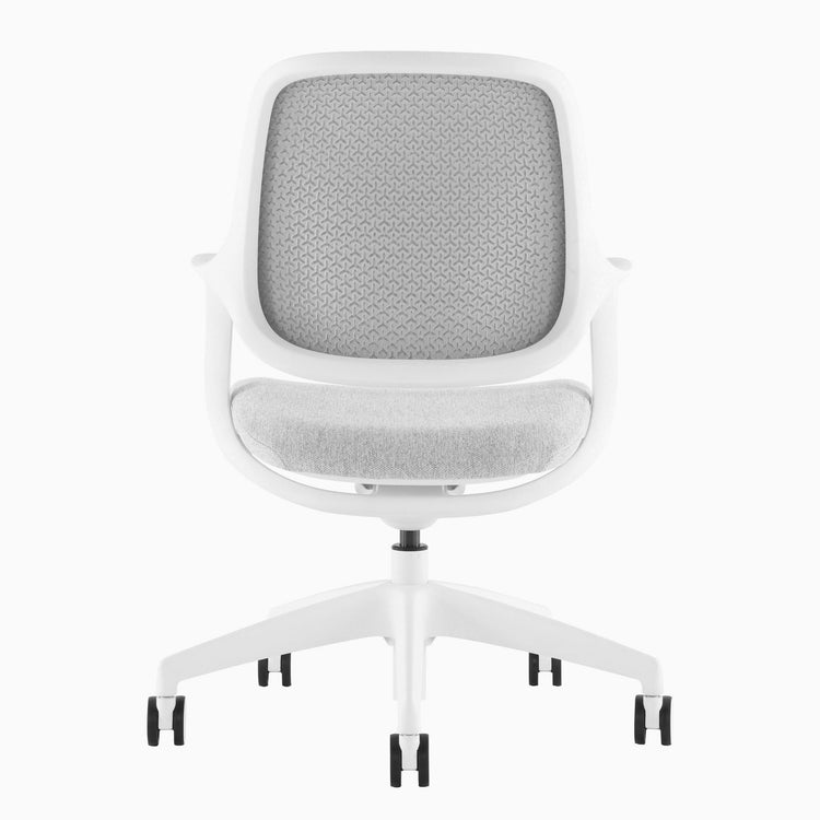 Adjustable low back white office chair