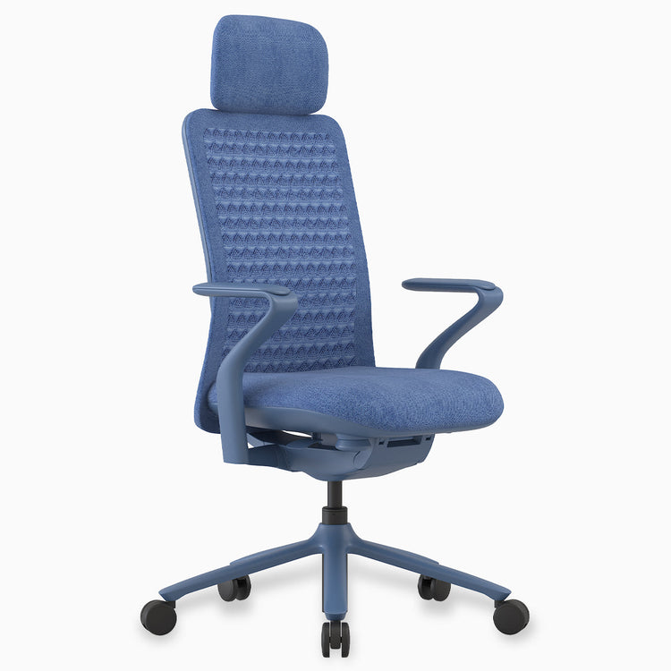 Pro Mesh Blue Chair Desky with headrest