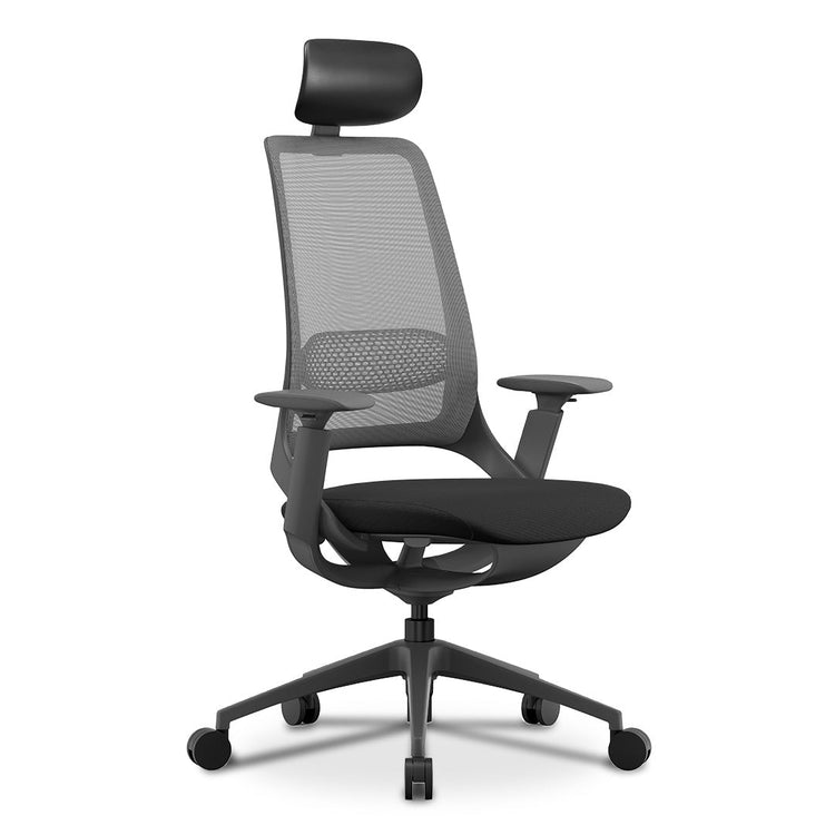 Desky Pulse Supportive Desk Chair Black with headrest
