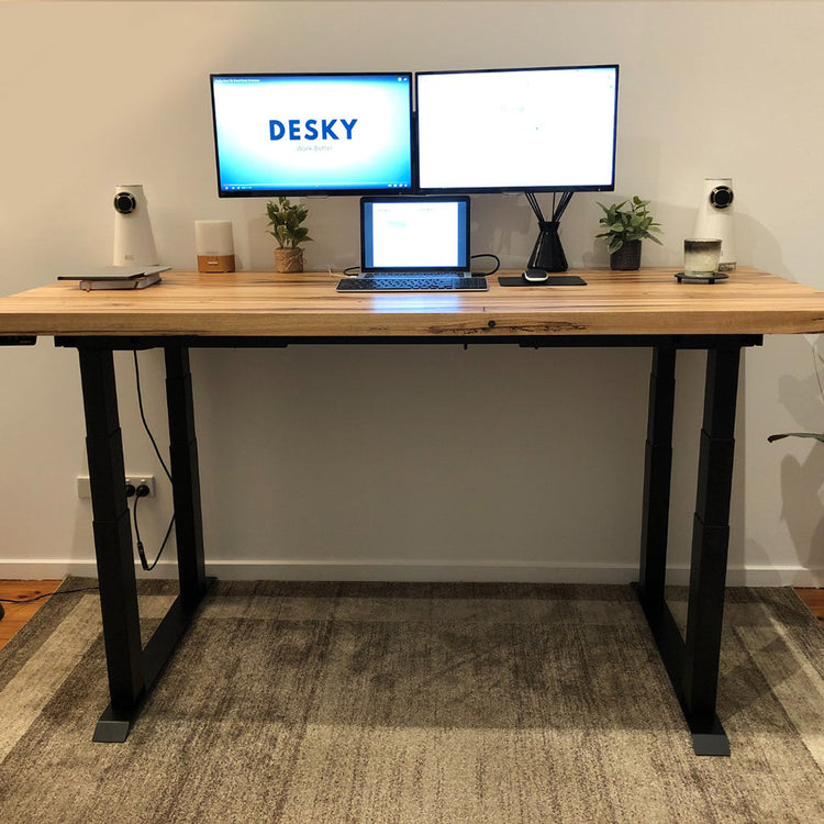 Desky Quad Sit Stand Desk Frame Matte Black -DeskyÌâå¨