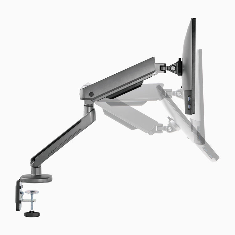 Desky Single LED Monitor Arm movement