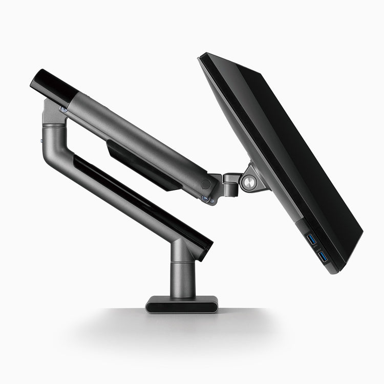 single slim monitor arm grey
