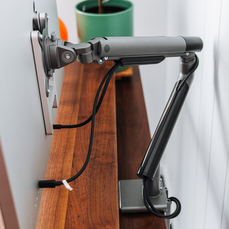 single slim monitor arm grey