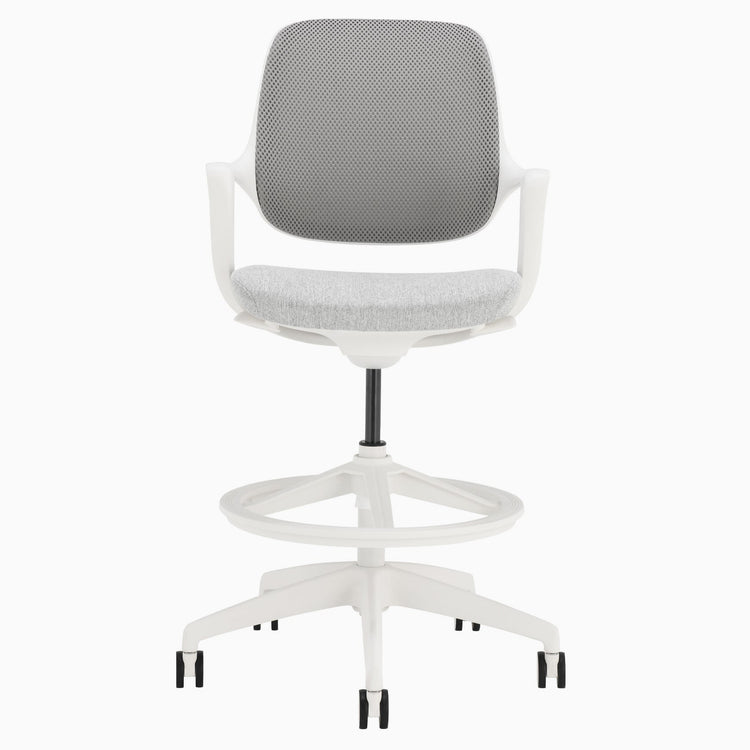White minimalist drafting chair - Desky