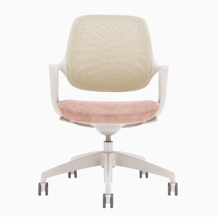 White and peach office desk chair