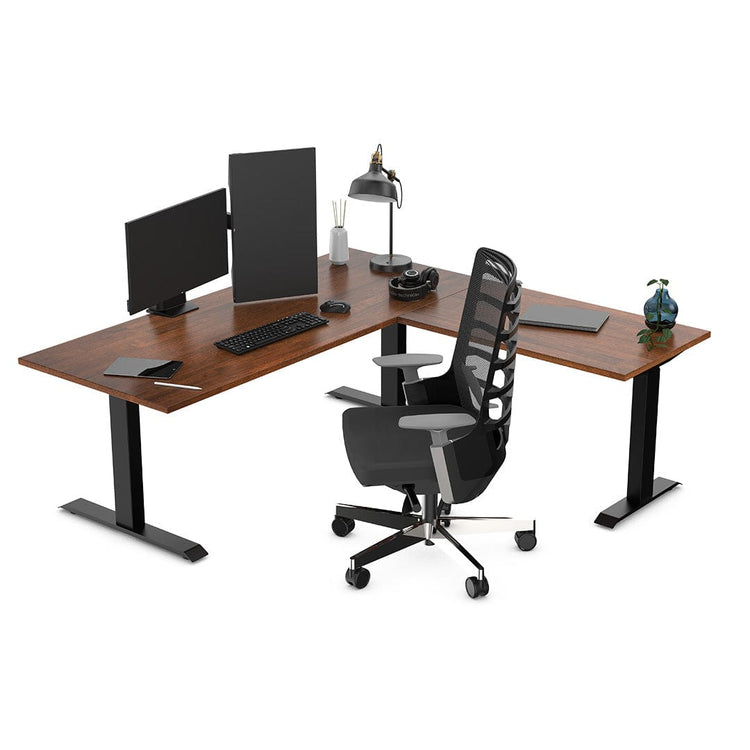 Desky Zero Rubberwood L-Shape Office Desk-Walnut DeskyÌâå¨