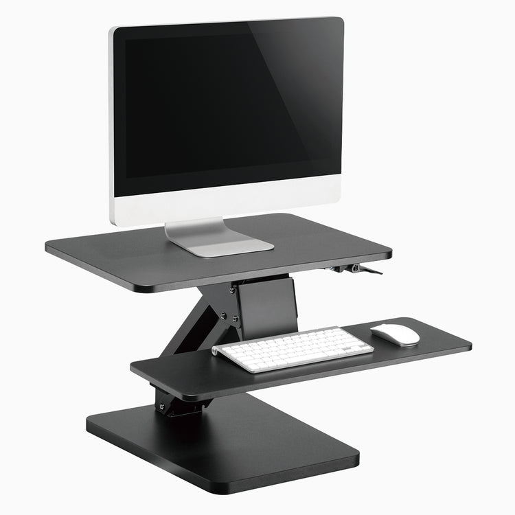 Standing desk converter with monitor