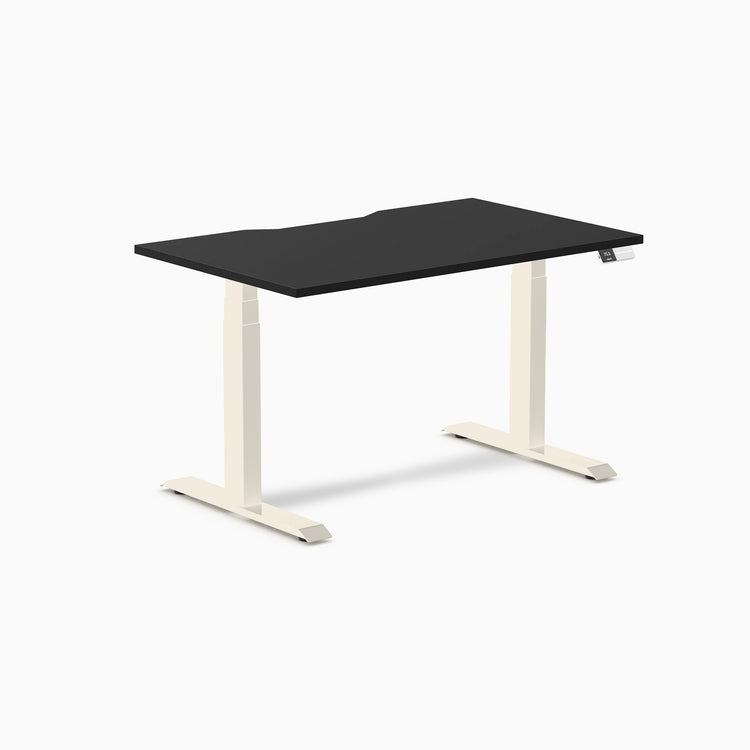Desky Dual Scalloped Melamine Sit Stand Desk