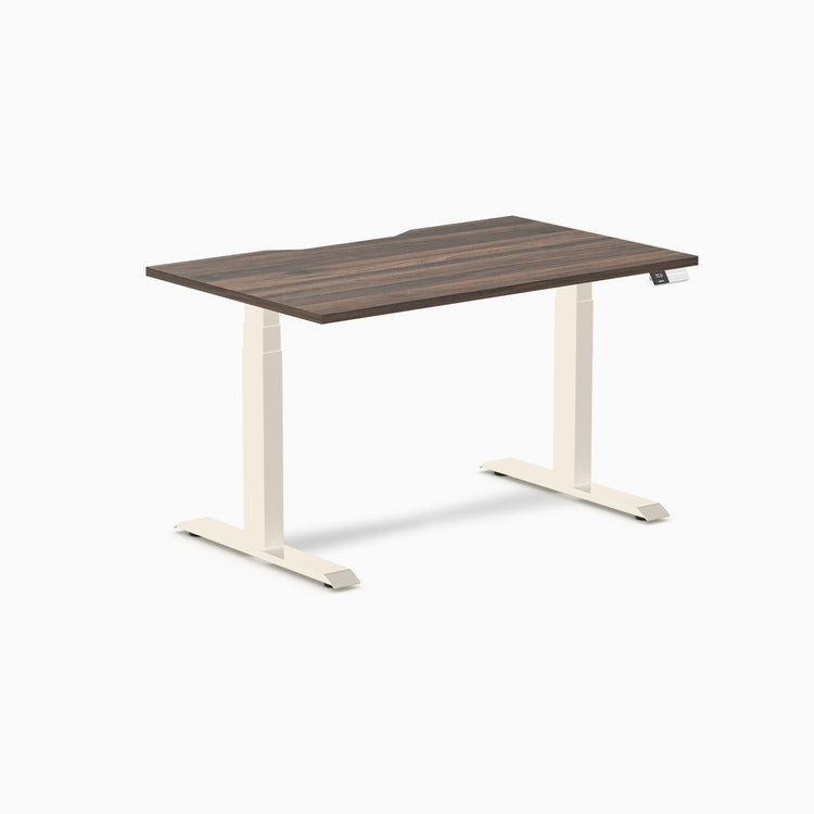 Desky Dual Scalloped Melamine Sit Stand Desk