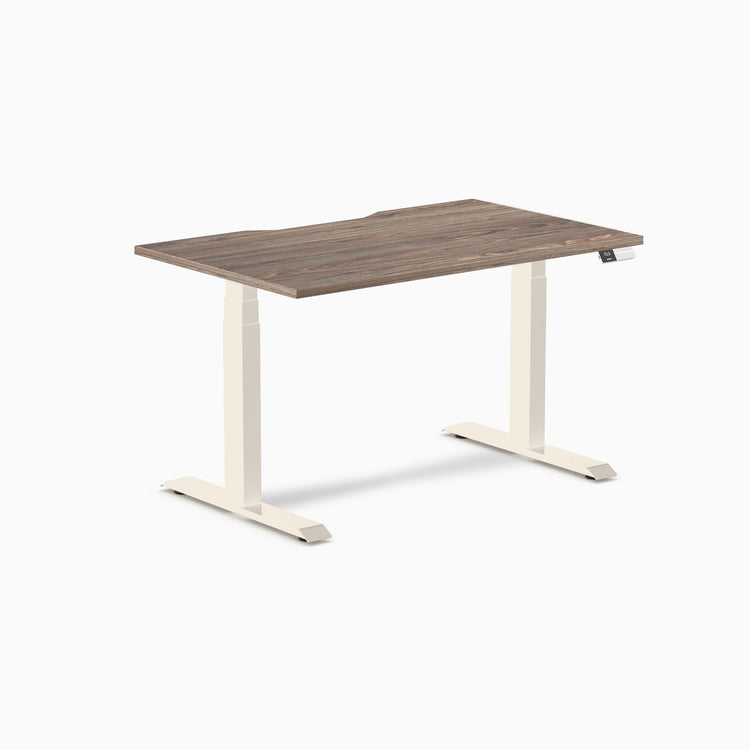 Desky Dual Scalloped Melamine Sit Stand Desk