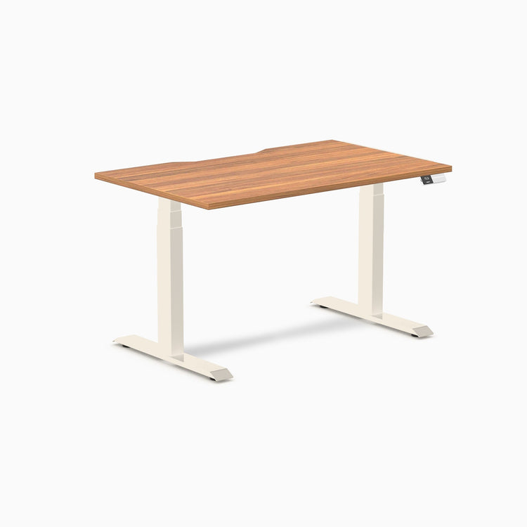 Desky Dual Scalloped Melamine Sit Stand Desk