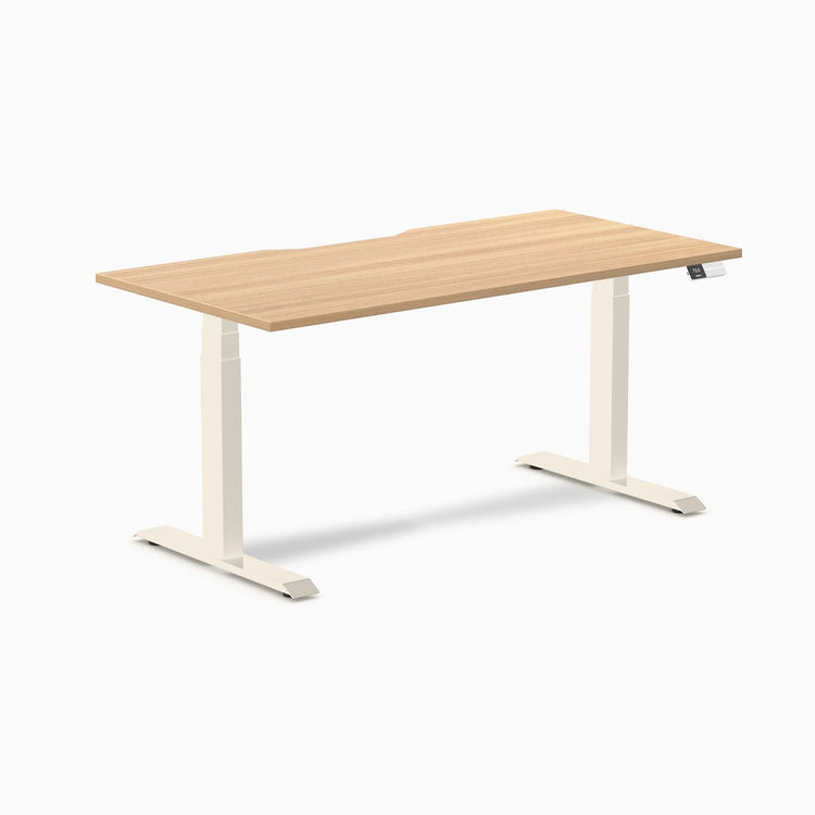 Desky Dual Scalloped Melamine Sit Stand Desk