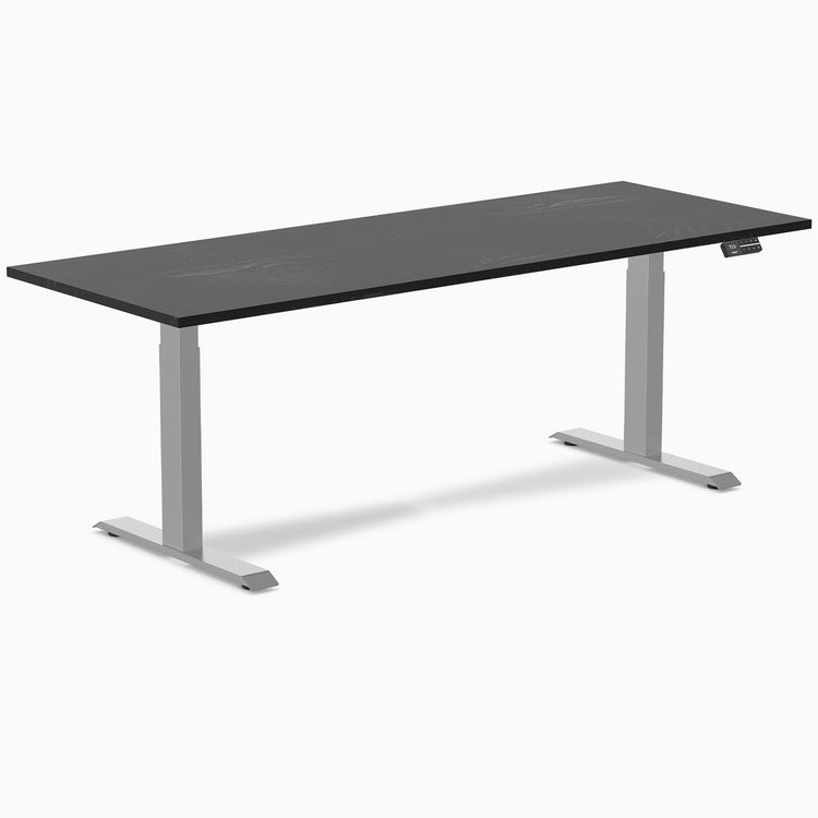 Desky Dual Hardwood Sit Stand Desk-Dual Desks-Desky-Black Ash-2000x750mm-Grey-DeskyÌâå¨ Australia