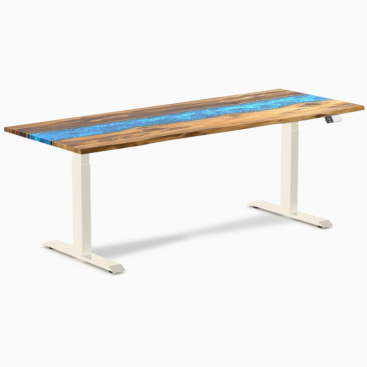 Desky Dual Resin Hardwood Sit Stand Desk