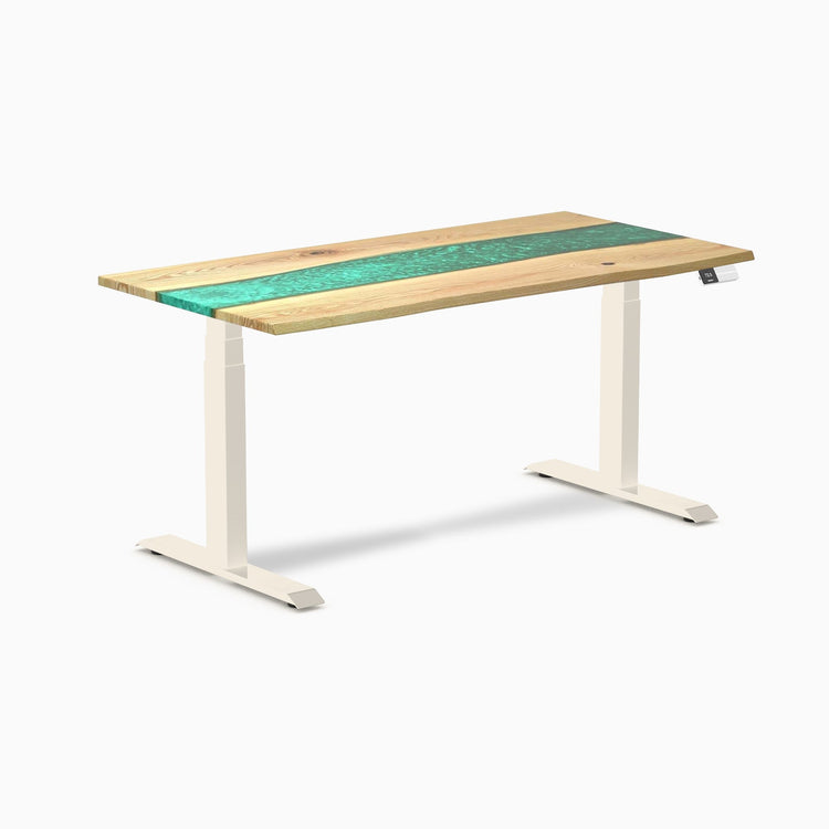 Desky Dual Resin Hardwood Sit Stand Desk