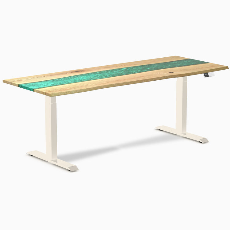 Desky Dual Resin Hardwood Sit Stand Desk