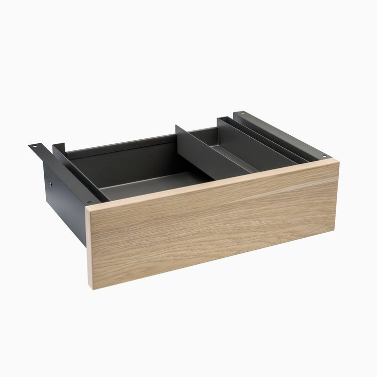 Desky Minimal Under Desk Drawer - Classic Oak Melamine Space Grey Frame