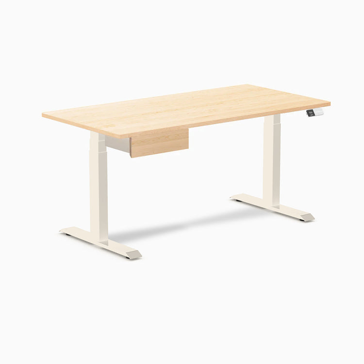 Desky Dual Hardwood Standing Desk With Drawer