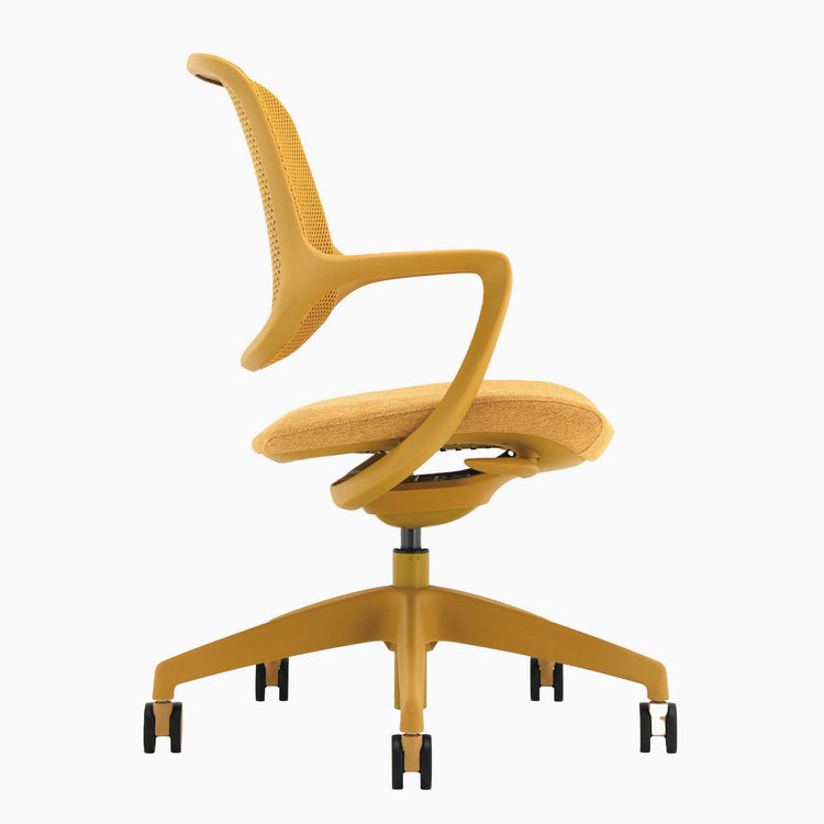Adjustable mustard yellow office desk chair