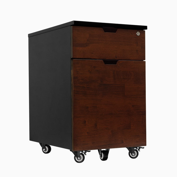 Red Walnut Black minimal filing cabinet