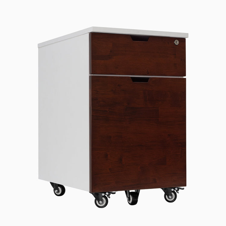 Red Walnut White minimal filing cabinet