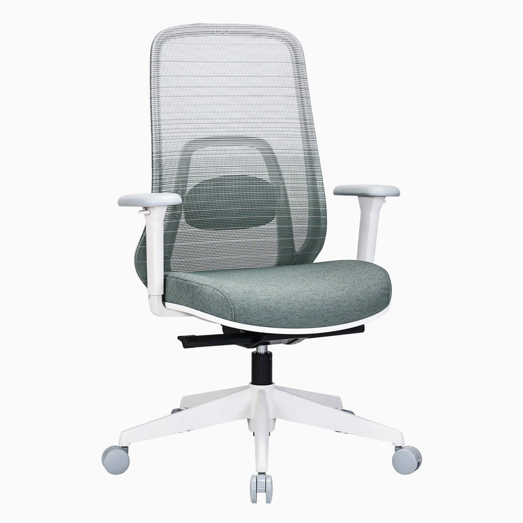 green and white office chair desky