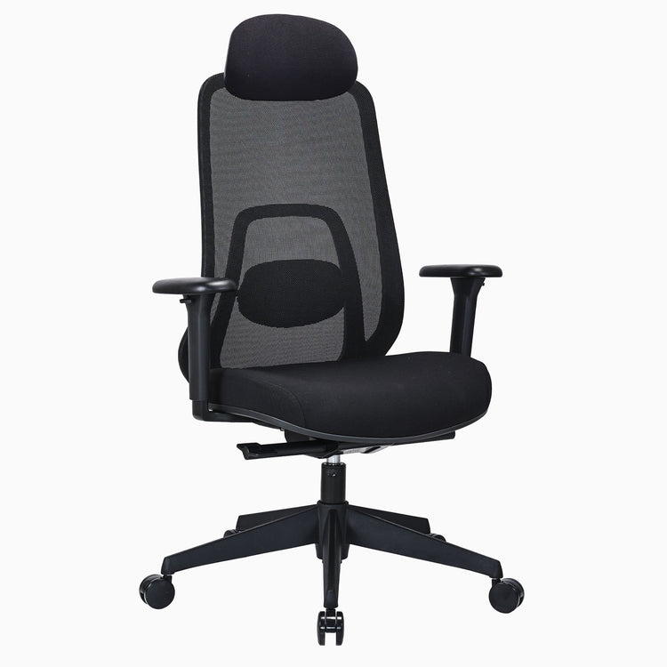 black regal mesh office chair with headrest