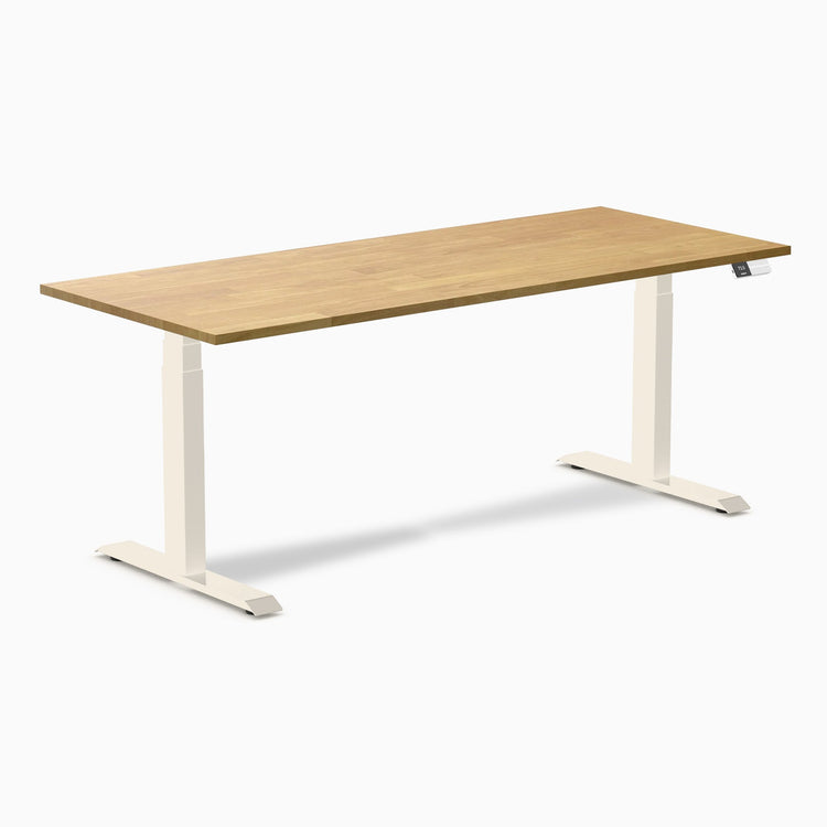 Desky Dual Rubberwood Sit Stand Desk