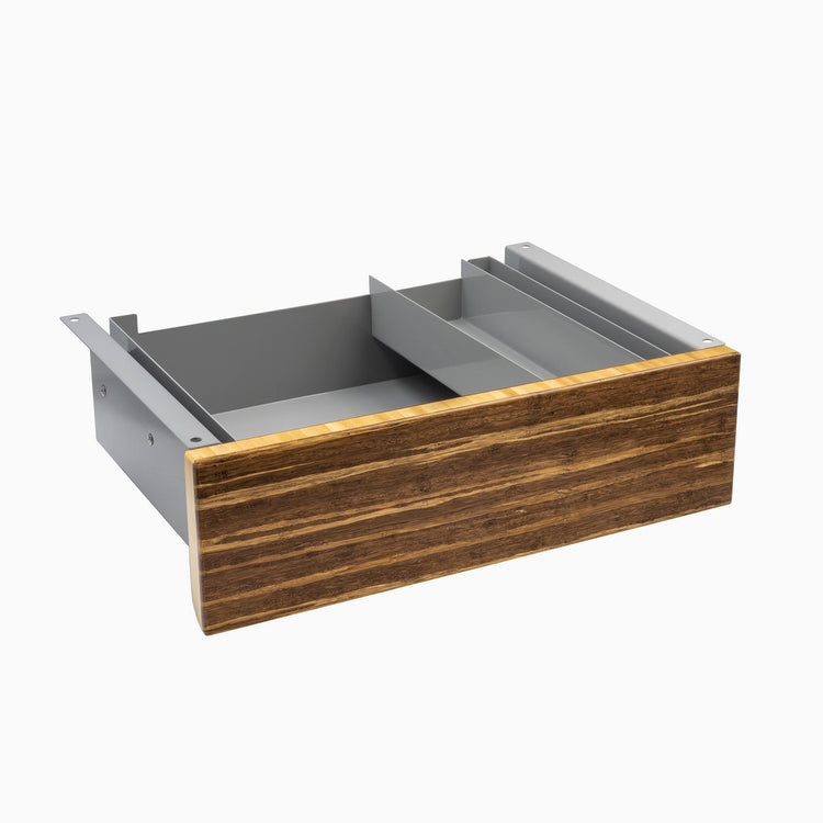 Desky Minimal Under Desk Drawer - Tiger Bamboo Grey Frame