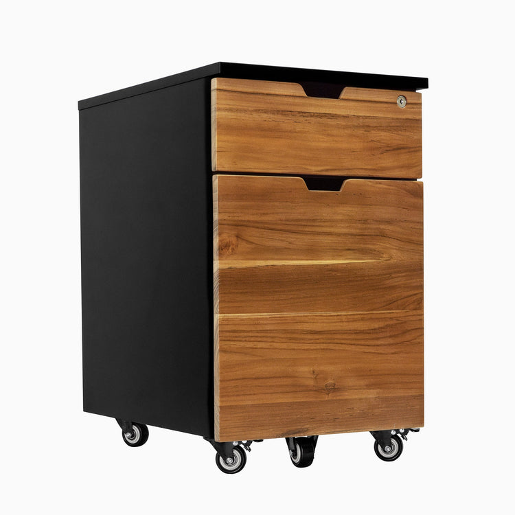 Teak Black minimal filing cabinet