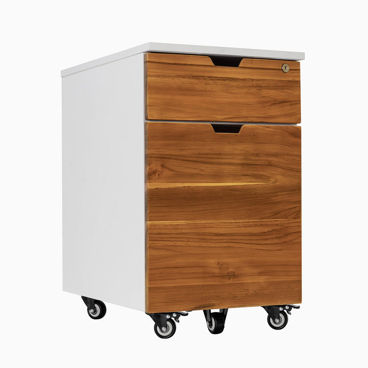 Teak White minimal filing cabinet