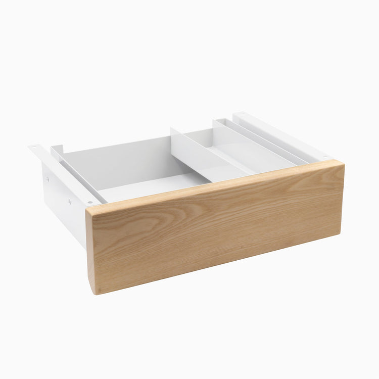Desky Minimal Under Desk Drawer - White Ash Hardwood White Frame