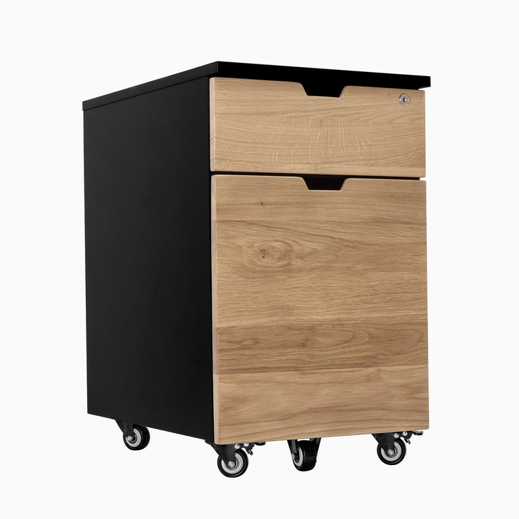 White Oak Black minimal filing cabinet