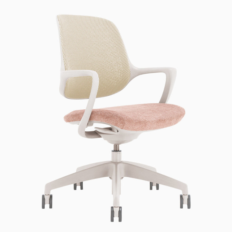 Cute White peach low back office chair