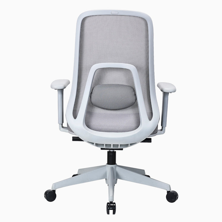 white mesh chair with adjustable lumbar