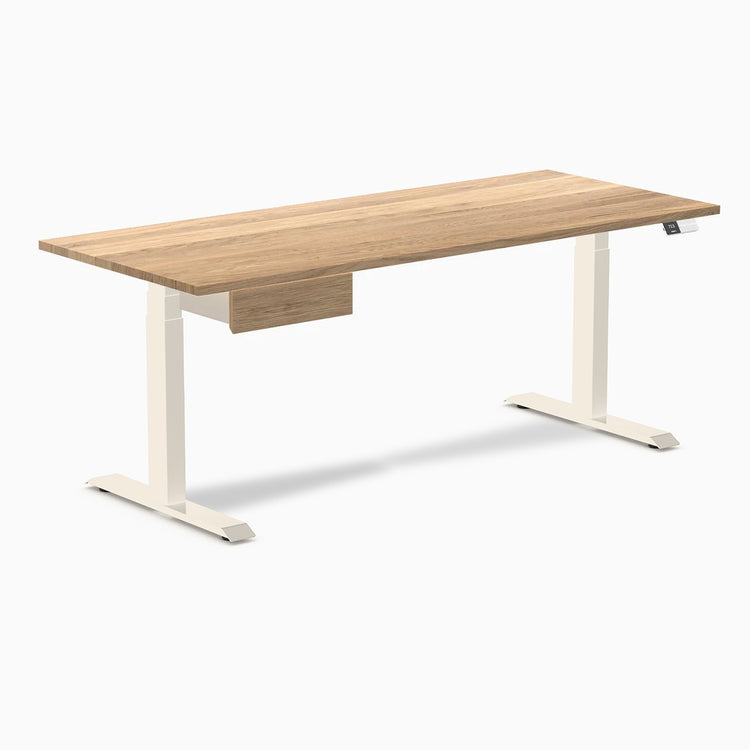 Desky Dual Hardwood Standing Desk With Drawer