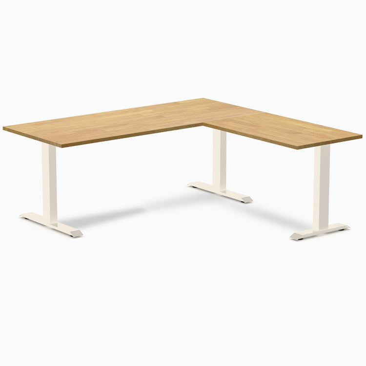 Desky Zero Rubberwood L-Shape Office Desk