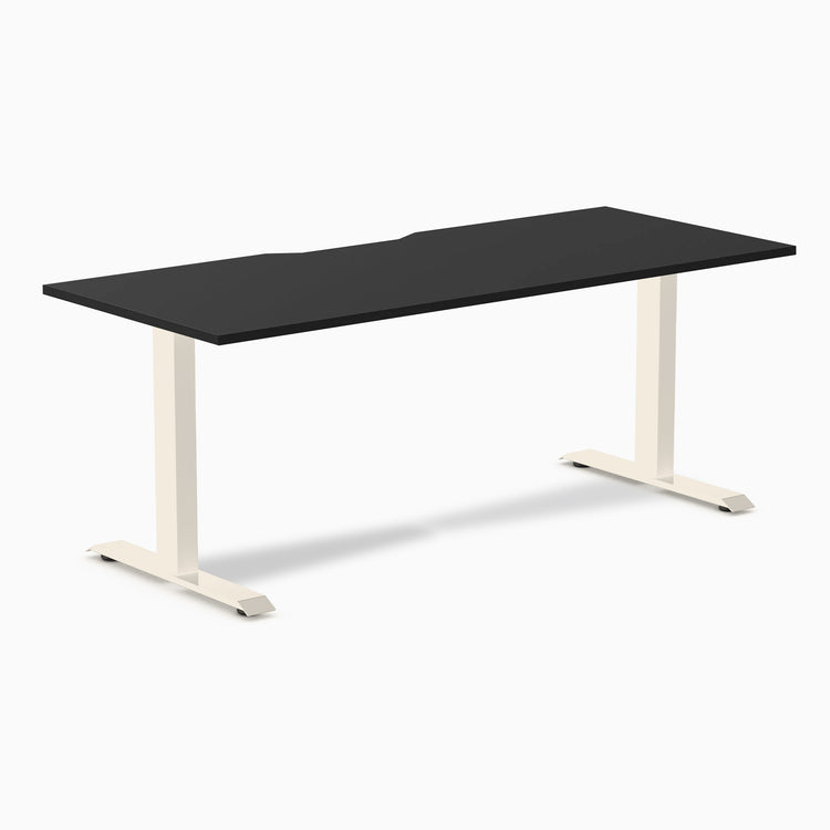 Desky Zero Scalloped Melamine Office Desk