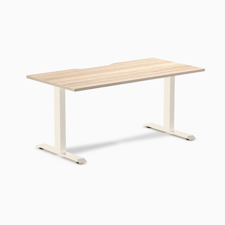 Desky Zero Scalloped Melamine Office Desk