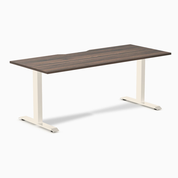 Desky Zero Scalloped Melamine Office Desk