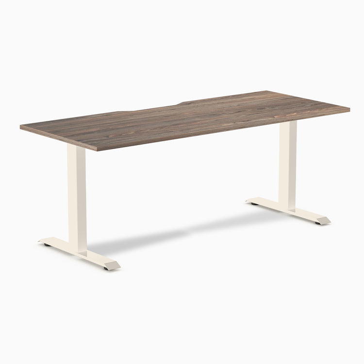 Desky Zero Scalloped Melamine Office Desk
