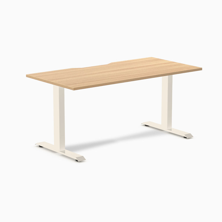 Desky Zero Scalloped Melamine Office Desk