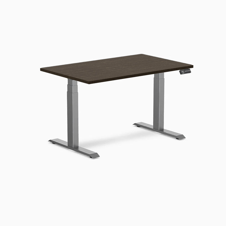 Desky Dual Bamboo Sit Stand Desk-Dual Desks-Desky-Dark Bamboo-1200x750mm-Space Grey-DeskyÌâå¨ Australia