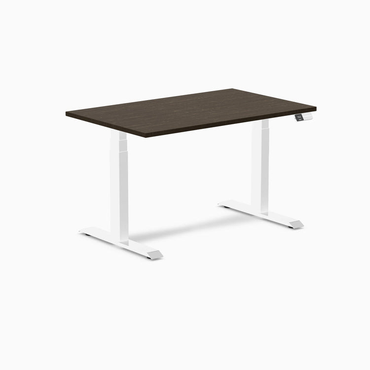 Desky Dual Bamboo Sit Stand Desk-Dual Desks-Desky-Dark Bamboo-1200x750mm-White-DeskyÌâå¨ Australia