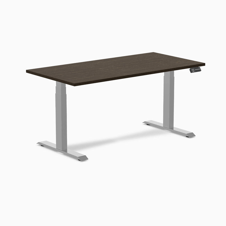 Desky Dual Bamboo Sit Stand Desk-Dual Desks-Desky-Dark Bamboo-1500x750mm-Grey-DeskyÌâå¨ Australia