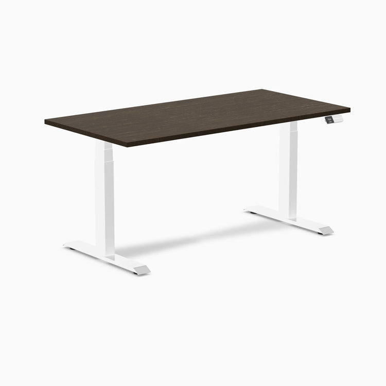 Desky Dual Bamboo Sit Stand Desk-Dual Desks-Desky-Dark Bamboo-1500x750mm-White-DeskyÌâå¨ Australia