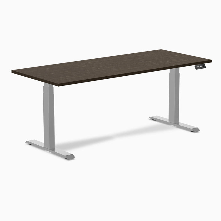 Desky Dual Bamboo Sit Stand Desk-Dual Desks-Desky-Dark Bamboo-1800x750mm-Grey-DeskyÌâå¨ Australia
