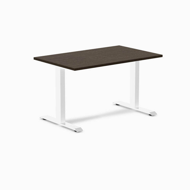 Desky Zero Bamboo Office Desk-Desks-Desky-Dark Bamboo-1200x750mm-White-Desky® Australia